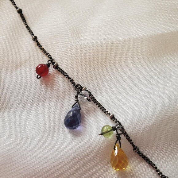 Anna Balkan vintage black silver stone necklace - Picture 4 of 11